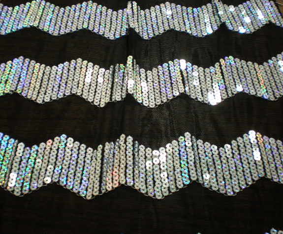 2.Black-Silver Wave Design Sequins